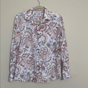 Tayion Montee Holland men Paisley Shirt White M button down casual festival Y2K
